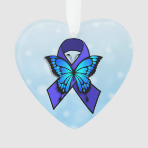 Chronische Ermüdung Ribbon und Schmetterling Weihn Ornament