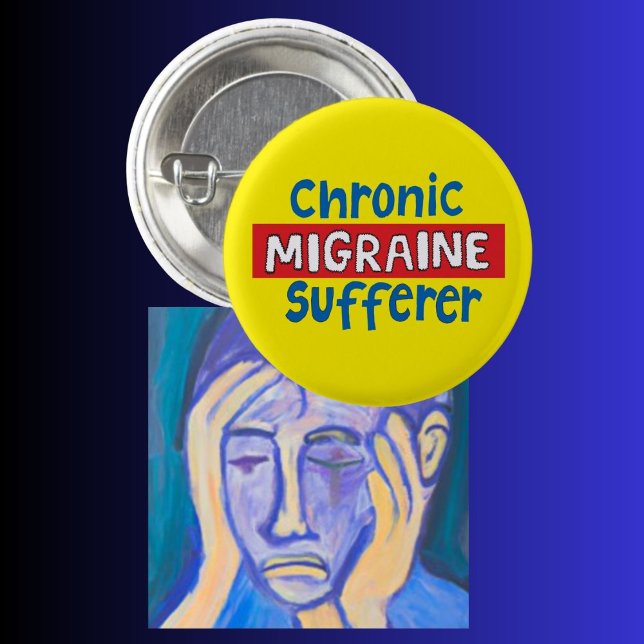 Chronische Migräne Button Abzeichen Bewusstsein (Migraine awareness)