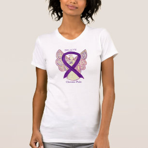 Chronische Schmerzen Lila Bewusstsein Ribbon Angel T-Shirt