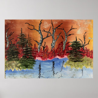 Chronischer Schaden "Arlington Pond" Org. Kunst Poster