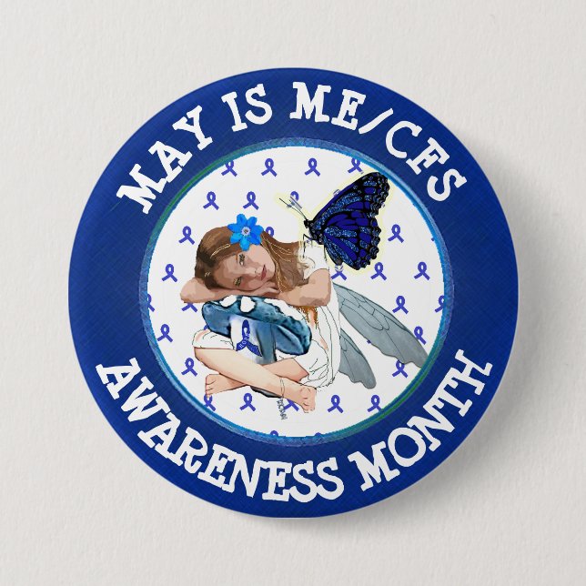Chronisches Fatigue-Syndrom-Bewusstseinsbutton Button (Vorderseite)