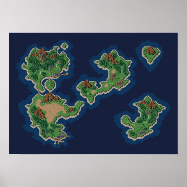 Chrono Trigger Present Map Pixel Art Poster (Vorne)
