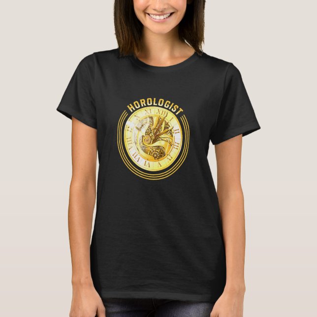Chronologe Horologin Watch Expert Clock Maker H T-Shirt (Vorderseite)