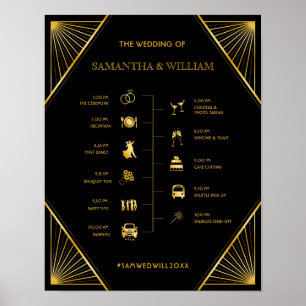 Chronologie du Mariage d'or Art Déco vintage