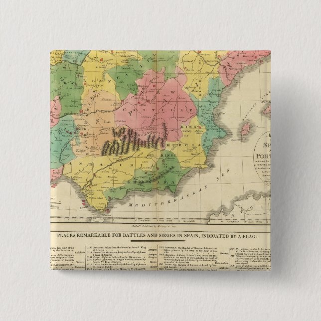 Chronologische Karte Spaniens und Portugals Button (Vorderseite)