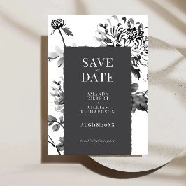Chrysanthema Ink Art Save the Date Card