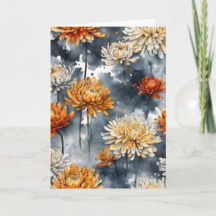 Chrysantheme - Aquarellblumen Karte