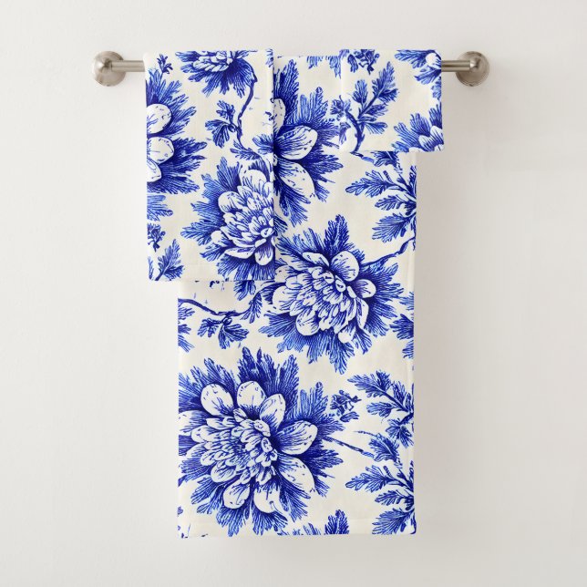 Chrysanthème bleu et blanc Décor champêtre françai (En situation)