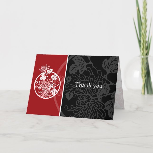Chrysantheme danken Ihnen zu kardieren Dankeskarte (Vorderseite)