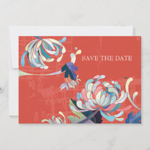 Chrysantheme, die Save the Date Einladungen