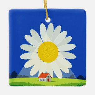 Chrysantheme Keramikornament