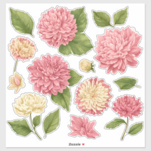 Chrysantheme Pfirsich Creme Individueller Vinyl Aufkleber