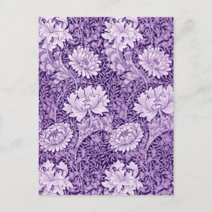 Chrysantheme Purpur, William Morris Postkarte