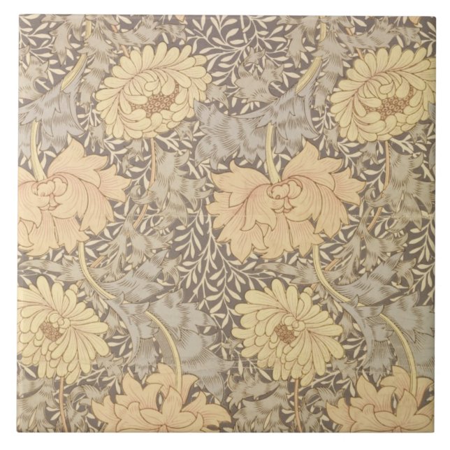 "Chrysantheme" Tapetenentwurf, 1876 Fliese (Vorderseite)