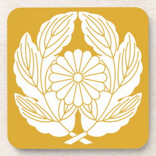 Chrysantheme umarmendes Chrysanthemenblatt Getränkeuntersetzer