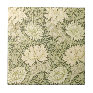 Chrysantheme von William Morris, Vintage Kunst Fliese