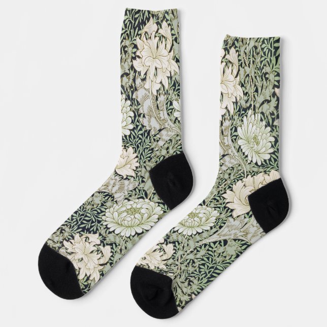 Chrysantheme, William Morris Socken (Linkes Detail)