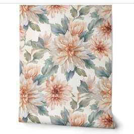 Chrysanthemen-Blumen Aquarell Botanisches Muster Tapete