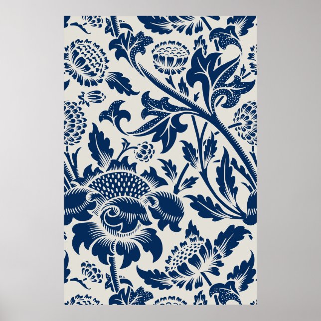 Chrysanthemen-Blumenmuster William Morris  Poster (Vorne)