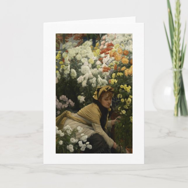 Chrysanthemen (Blumenverkäufer) Karte (Vorderseite)