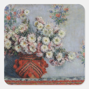 Chrysanthemen Claude Monets  , 1878 Quadratischer Aufkleber
