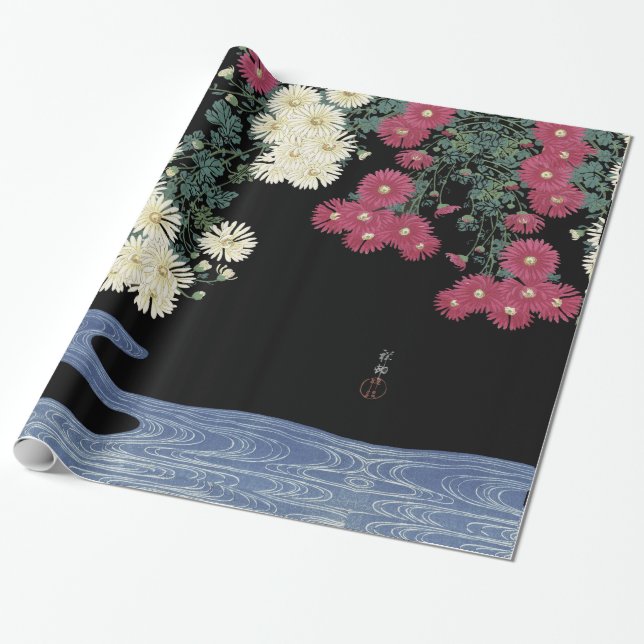 Chrysanthemen, fließendes Wasser, japanisches Blut Geschenkpapier (Ungerollt)