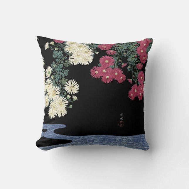 Chrysanthemen, fließendes Wasser, japanisches Blut Kissen (Vorderseite)