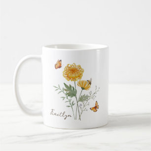 Chrysanthemen-Geburtsmonatsblume Kaffeetasse