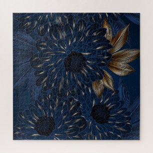 Chrysanthemen handgezeichnet, elegantes Blumenmust