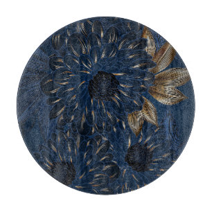 Chrysanthemen handgezeichnet, elegantes Blumenmust Schneidebrett