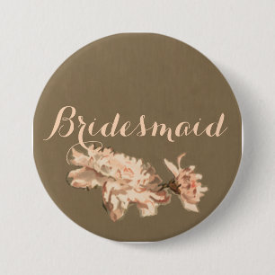 Chrysanthemen in einer Flasche Bridesmaid-Taste Button