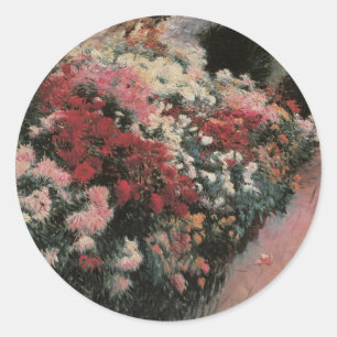 Chrysanthemen von Dennis Bunker Miller, Fine Art Runder Aufkleber