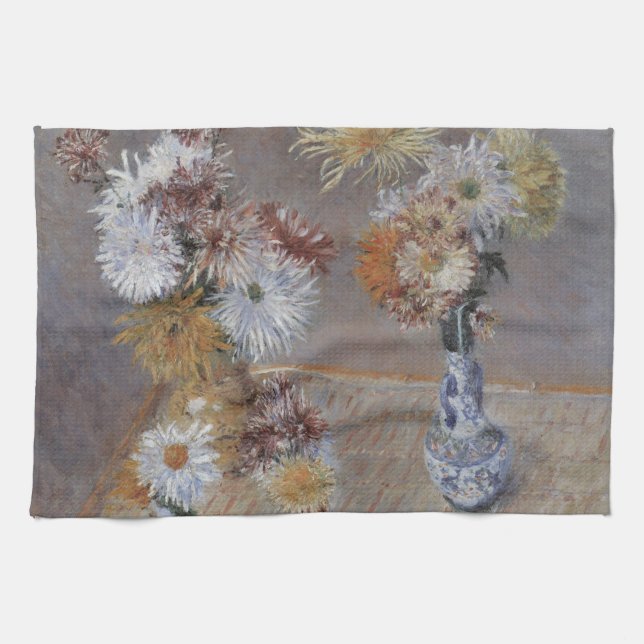 Chrysanthemen von Gustave Caillebotte Geschirrtuch (Horizontal)