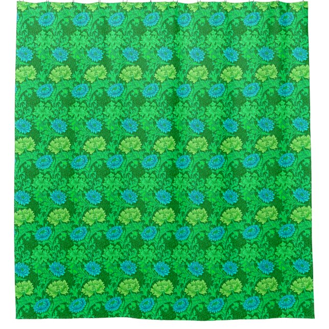 Chrysanthemen Williams Morris, Limones Grün u. Duschvorhang (Vorderseite)