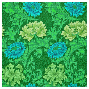 Chrysanthemen Williams Morris, Limones Grün u. Stoff