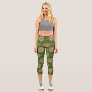 Chrysanthemen Wirbel Capri Leggings