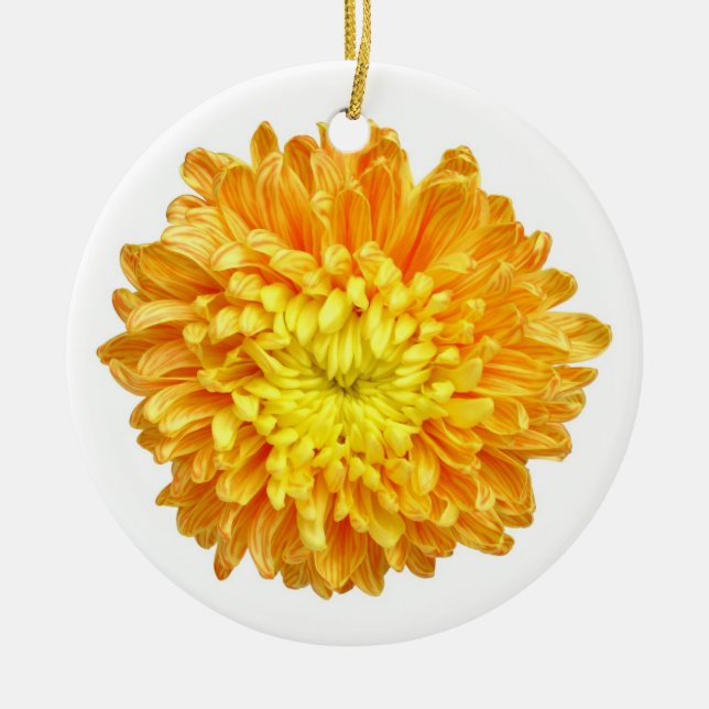 Chrysanthemeverzierung Keramik Ornament (Vorne)