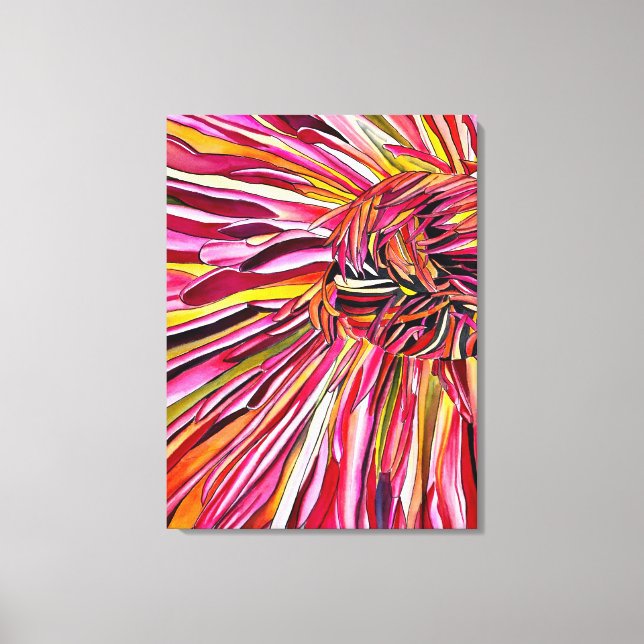 Chrysanthemum Aquarell Art Blume Poster Leinwanddruck (Vorderseite)