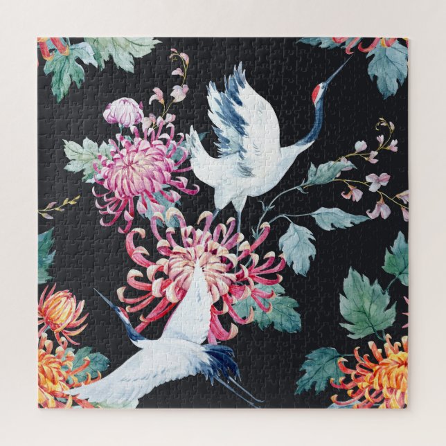 Chrysanthemum Aquarellmuster (Vertikal)