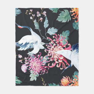 Chrysanthemum Aquarellmuster Fleecedecke