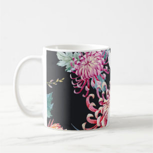 Chrysanthemum Aquarellmuster Kaffeetasse