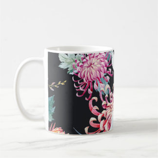 Chrysanthemum Aquarellmuster Kaffeetasse