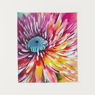 Chrysanthemum Blume Abstrakt Art Florenz Wandteppich
