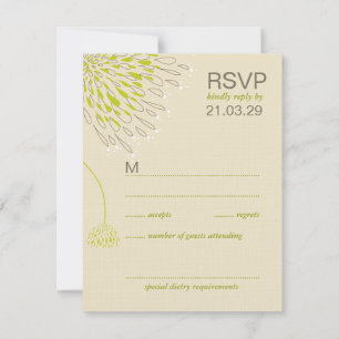 Chrysanthemum Blume Floral Elegante Hochzeit UAWG RSVP Karte
