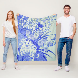 Chrysanthemum Blume, japanisches Design Fleecedecke