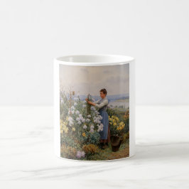 Chrysanthemum Blume (Mädchen im Garten) Kaffeetasse
