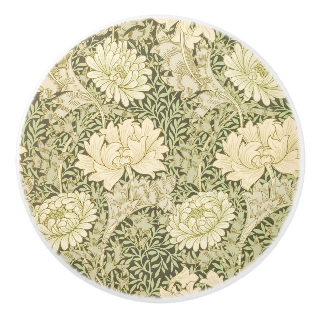 Chrysanthemum Blume Pattern (von William Morris) Keramikknauf (Vorderseite)