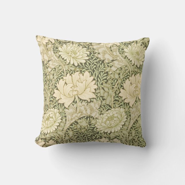 Chrysanthemum Blume Pattern (von William Morris) Kissen (Vorderseite)