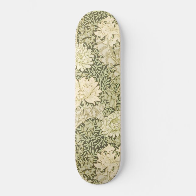 Chrysanthemum Blume Pattern (von William Morris) Skateboard (Vorderseite)