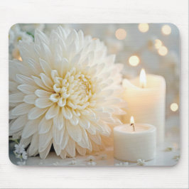 Chrysanthemum Blume und Kerzen Mousepad